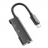 Adaptor audio Lightning la 2x Lightning si Jack 3.5mm (YAU-13), Yesido - Negru