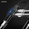 Adaptor audio Lightning la 2x Lightning si Jack 3.5mm (YAU-13), Yesido - Negru