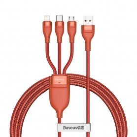 Cablu de date Hoco Blaze U75, Cap Magnetic Detasabil, Usb la Lightning, Lungime 1.2m, Rosu