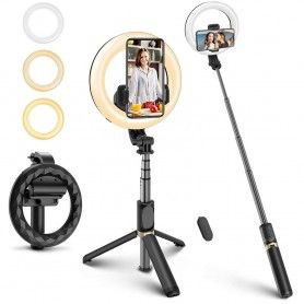 Selfie Stick cu Trepied si Telecomanda, 70cm, Mini - Techsuit (L18Mini) - Negru