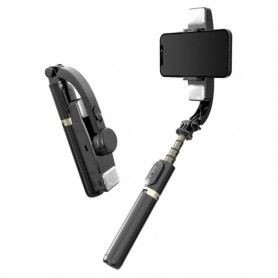 Selfie Stick cu Telecomanda si Lumina LED, 84cm - Techsuit (K13) - Negru