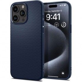 Husa pentru iPhone 15 Pro - Techsuit Carbon Silicone - Albastra