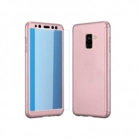 Husa 360 Protectie Totala Fata Spate pentru Samsung Galaxy A8+ Plus (2018) , Rose Gold  - 1
