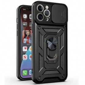 Husa iPhone 12 Pro Max - Gradient Glass, Negru cu Rosu