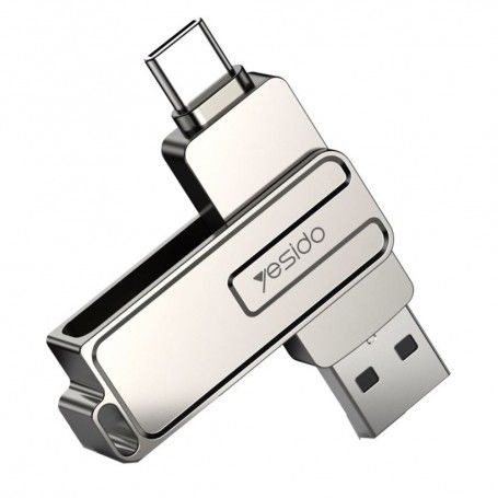 Yesido - Memory Stick (FL17) - OTG, USB, Type-C, 5Gbps, 128GB - Argintiu