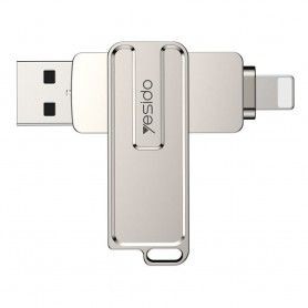 Yesido - Memory Stick (FL16) - OTG, USB, Lightning, 5Gbps, 256GB - Argintiu