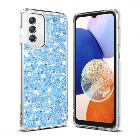 Husa pentru Samsung Galaxy A14 4G / A14 5G - Techsuit Sparkly Glitter - Albastra