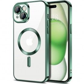 Husa pentru iPhone 15 Plus - Techsuit Luxury Crystal MagSafe - Argintie