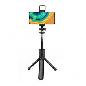 Selfie Stick Stabil cu Trepied si Telecomanda, 70cm - Techsuit (L08Mini) - Negru