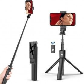 Selfie Stick Stabil cu Trepied si Self Timer, 73cm, Mini - Techsuit (L11) - Negru
