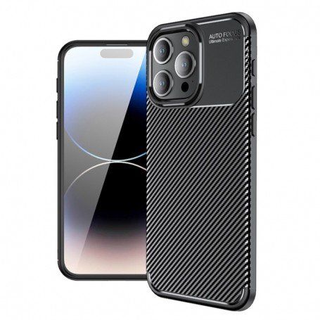 Husa pentru iPhone 15 Pro - Techsuit CarbonFiber - Neagra