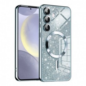 Husa pentru Samsung Galaxy S24 - Techsuit Luxury Glitter MagSafe - Light Albastra