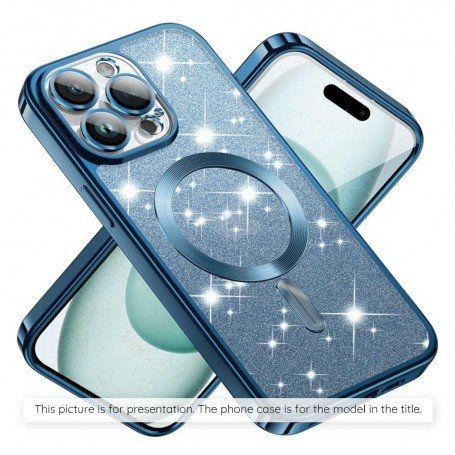 Husa pentru iPhone 15 Plus - Techsuit Luxury Glitter MagSafe - Light Albastra