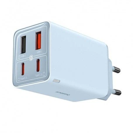 Incarcator pentru Priza 2x USB, 2x Type-C, 65W + Cablu Type-C la Type-C - Baseus (P10162701313-00) - Albastru