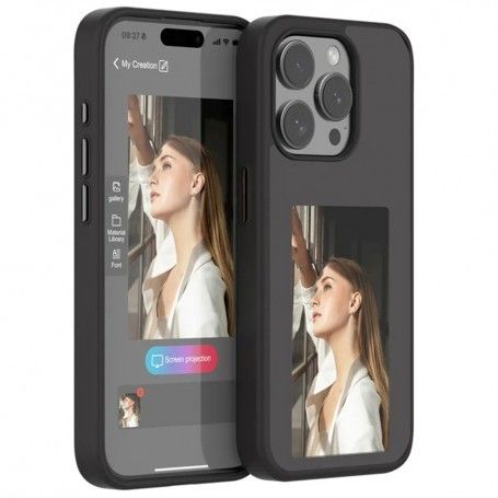 Husa pentru iPhone 15 Pro - Techsuit SmartScreen NFC - Neagra