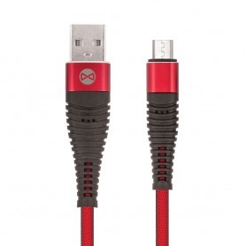 Cablu de date - XO NB117 - Micro-usb - 2.1A - 25cm, Rosu