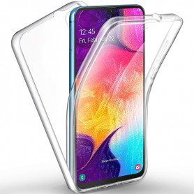 Husa Samsung Galaxy A41 - Gradient Glass, Roz cu Crem