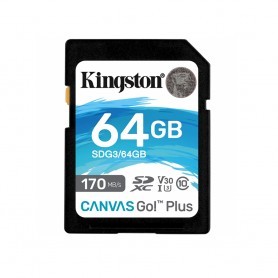 Card de Memorie, 64GB - Kingston Canvas Go Plus (SDG3/64GB) - Negru