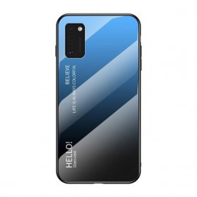 Husa Samsung Galaxy A41 - Gradient Glass, Negru cu Rosu