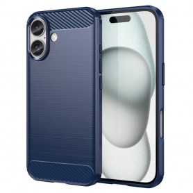 Husa pentru iPhone 16 - Techsuit Carbon Silicone - Albastra