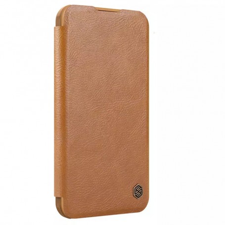 Husa pentru iPhone 16 - Nillkin Qin Prop Leather Case - Maro