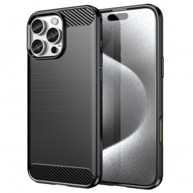 Husa pentru iPhone 16 Pro - Techsuit Carbon Silicone - Neagra