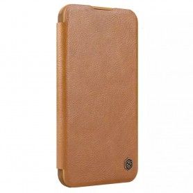 Husa pentru iPhone 16 Pro - Nillkin Qin Prop Leather Case - Maro