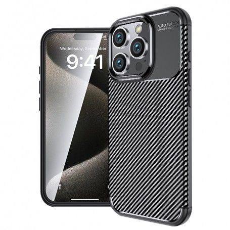 Husa pentru iPhone 16 Pro Max - Techsuit CarbonFiber - Neagra