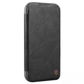 Husa pentru iPhone 16 Pro Max - Nillkin Qin Prop Leather Case - Neagra