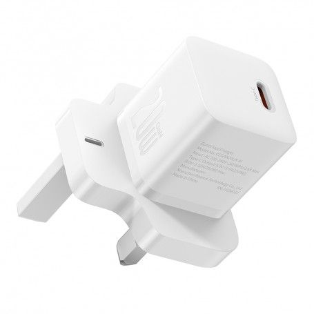 Incarcator Type-C cu Plug UK, Quick Charge 20W - Baseus (P10110907213-00) - Alb