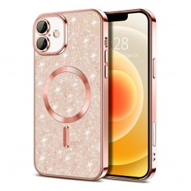 Husa pentru iPhone 16 - Techsuit Luxury Glitter MagSafe - Rose Gold