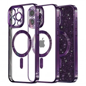 Husa pentru iPhone 16 Pro - Techsuit Luxury Glitter MagSafe - Deep Mov