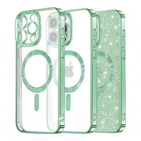 Husa pentru iPhone 16 Pro - Techsuit Luxury Glitter MagSafe - Light Verde