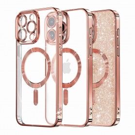 Husa pentru iPhone 16 Pro - Techsuit Luxury Glitter MagSafe - Deep Albastra