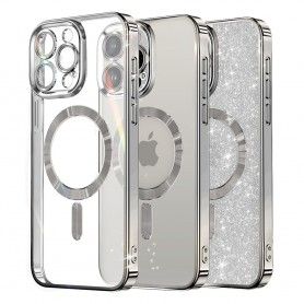 Husa pentru iPhone 16 Pro Max - Techsuit Luxury Glitter MagSafe - Deep Albastra