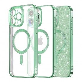 Husa pentru iPhone 16 Pro Max - Techsuit Sparkly Glitter MagSafe - Alba