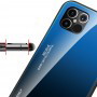 Husa iPhone 12 Pro Max - Gradient Glass, Albastru cu Negru