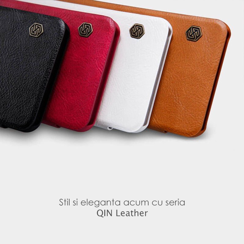 Husa Flip tip carte iPhone 12 Pro Max - Qin Leather, Nillkin, Neagra - 3